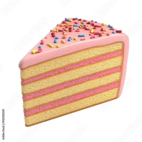 Delicious Cake Slice for Catering and Celebrations on Transparent Background