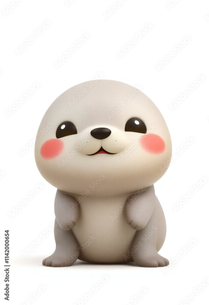 3D Chibi Seal Flashcards Clipart. Suitable for animal flashcard, alphabet flashcards, Montessori Flashcards. Isolated on white background 3D Chibi Seal Flashcards Clipart. Suitable for animal flashcard, alphabet flashcards, Montessori Flashcards. Isolated on white background