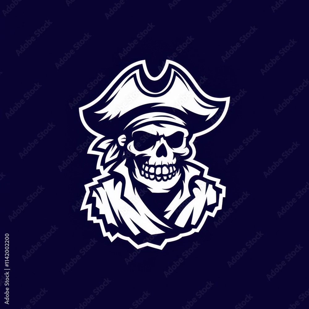 A Pirate Skull Captain Logo Design A Pirate Skull Captain Logo Design