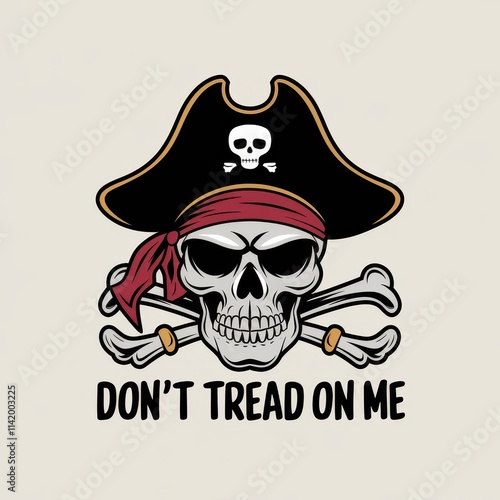 Wallpaper Mural Pirate Skull Wearing Hat and Bandana with Crossbones Torontodigital.ca