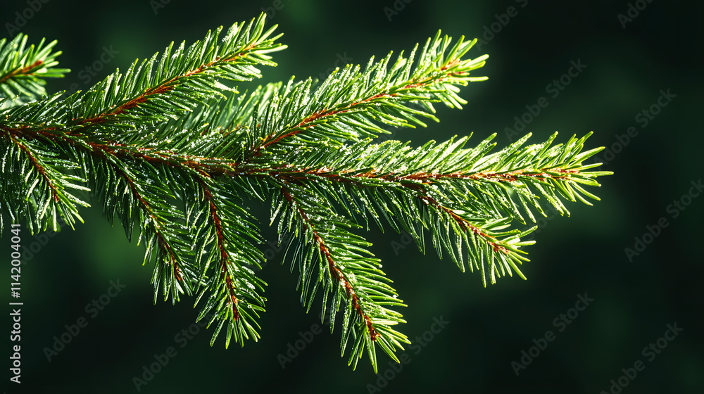 Green Christmas pine twig Green Christmas pine twig