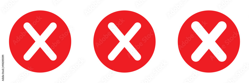 Obraz premium red cross mark icon. Vector illustration