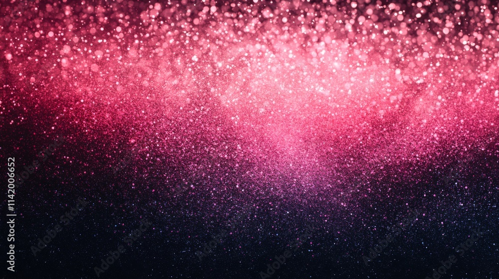 Fototapeta premium Abstract vibrant pink glitter explosion against dark background