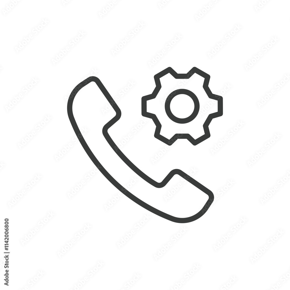 Call settings, icon in line design. Call, settings, phone, communication, mobile, audio, preferences on white background vector. Call settings editable stroke icon Call settings, icon in line design. Call, settings, phone, communication, mobile, audio, preferences on white background vector. Call settings editable stroke icon