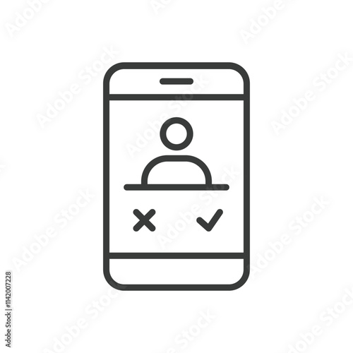 Accept or reject a call, icon in line design. Accept, reject, call, phone, communication, mobile, answer on white background vector. Accept or reject a call editable stroke icon