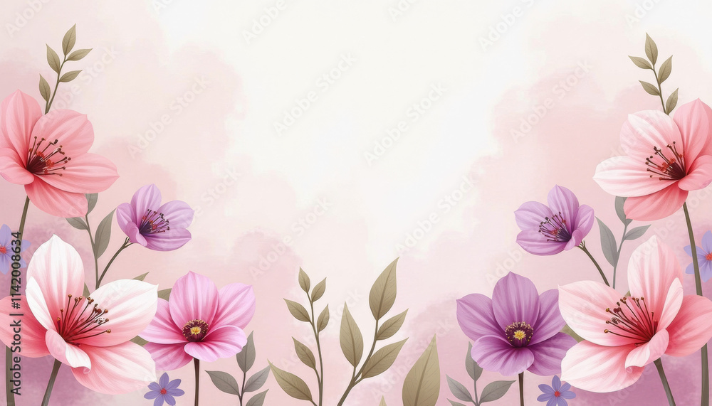 Obraz premium Delicate Floral Design in Soft Pastels