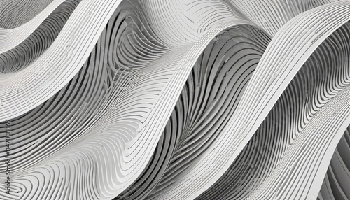 Minimalist Silver Waves: Abstract Repetitive Patterns