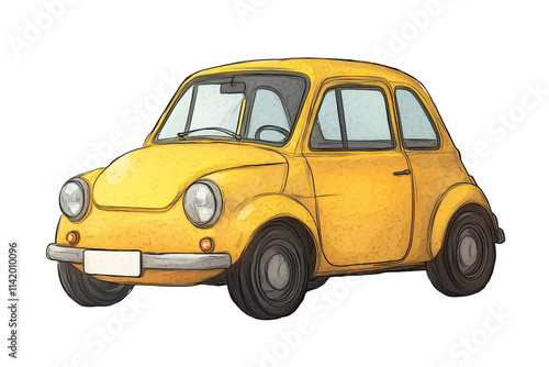 a yellow car with black wheels photo