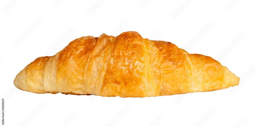 Side view of brown croissants isolated with clipping path in png file format Side view of brown croissants isolated with clipping path in png file format