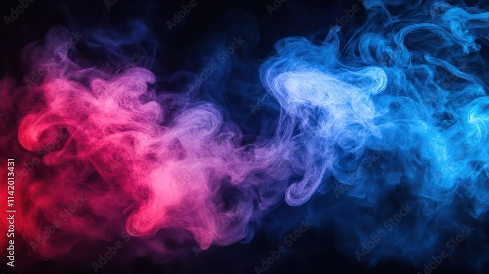 Abstract colorful smoke swirling on a black background. Abstract colorful smoke swirling on a black background.