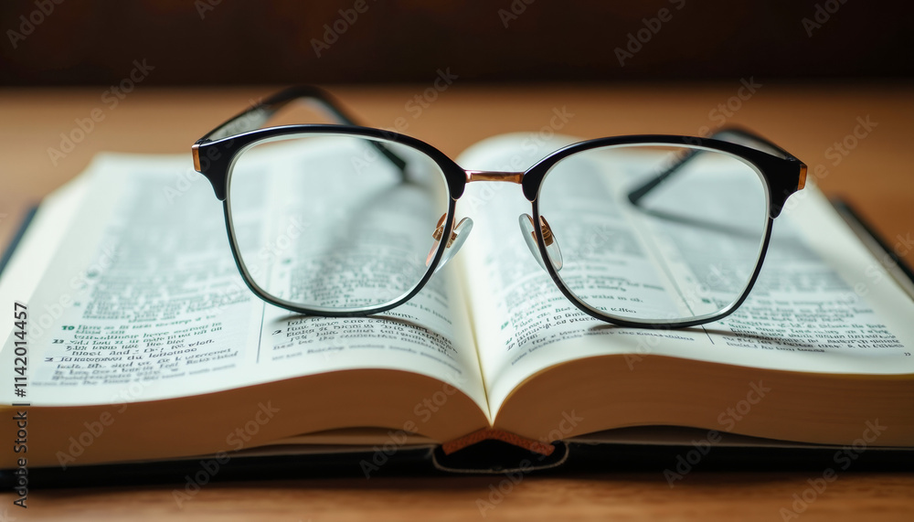 Open Book with Glasses - Knowledge and Learning Open Book with Glasses - Knowledge and Learning