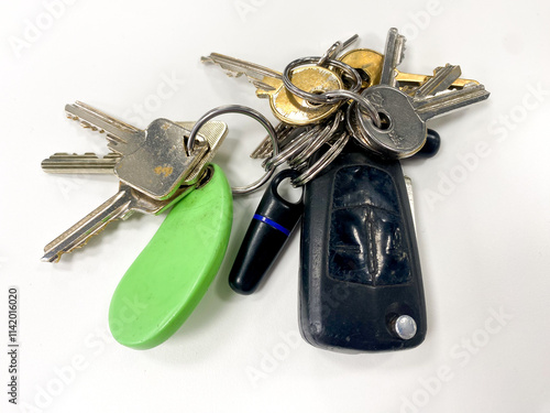 Slika na platnu A bunch of keys including a car key and a security fob