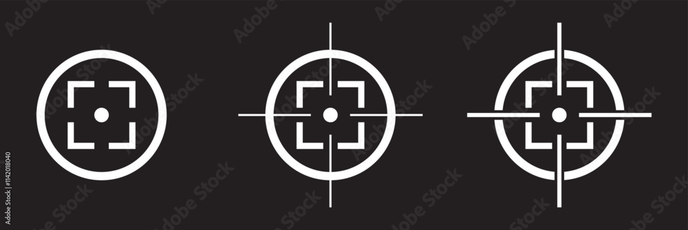 Target icon with the shadow isolated on a white background, vector illustration for web design. Gun target icon simple trendy flat style line and solid Isolated vector illustration Target icon with the shadow isolated on a white background, vector illustration for web design. Gun target icon simple trendy flat style line and solid Isolated vector illustration