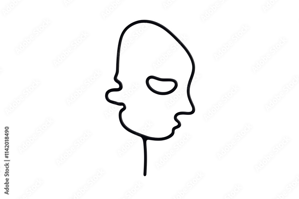 A minimalistic outline of a human head in profile view, featuring subtle facial features like an eye and a mouth. A minimalistic outline of a human head in profile view, featuring subtle facial features like an eye and a mouth.