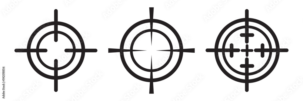 Target aim set. Crosshair target weapon sniper army sight for gun or rifle. Focus on aim set. Sniper target navigation for shooting, optic crosshair, weapon, military, shooting game and accuracy. Target aim set. Crosshair target weapon sniper army sight for gun or rifle. Focus on aim set. Sniper target navigation for shooting, optic crosshair, weapon, military, shooting game and accuracy.
