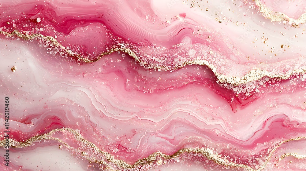 Abstract Pink and Gold Marble Swirl Design Abstract Pink and Gold Marble Swirl Design