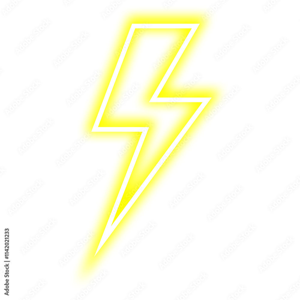 lightning symbol flashing yellow neon light lightning symbol flashing yellow neon light