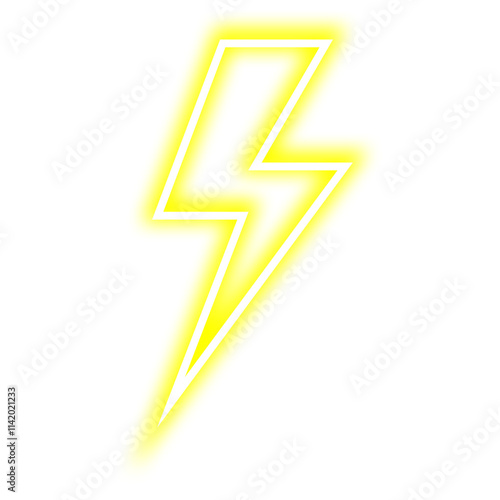 lightning symbol flashing yellow neon light