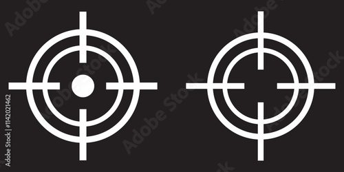 Target icon with the shadow isolated on a white background, vector illustration for web design. Gun target icon simple trendy flat style line and solid Isolated vector illustration