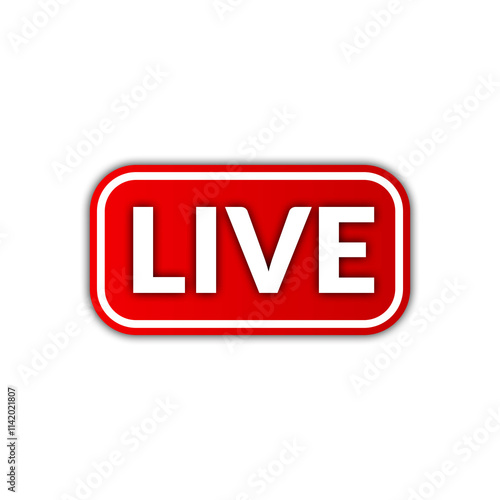 red live button icon on transparent background