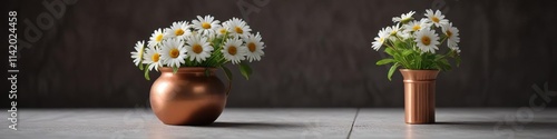 Wallpaper Mural a sprig of daisy blooms in a small copper vase, warm sunlight , garden decorations Torontodigital.ca