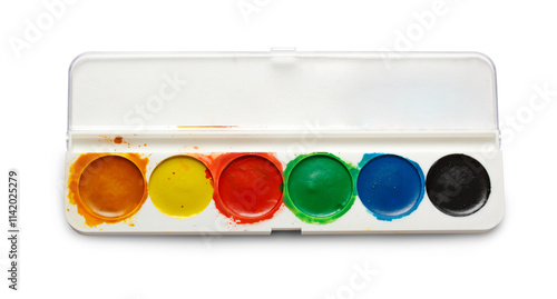 Box with water colour paints