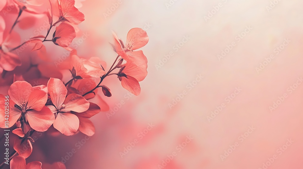 Fototapeta premium Delicate Coral Blossoms Softly Blooming in Spring