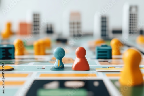 Wallpaper Mural An interactive board game teaching business concepts with AR enhancements, playful, vivid Torontodigital.ca