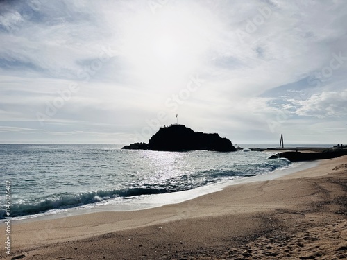 View of Sa Palomera Island in the Mediterranean Sea, off the Coast of Blanes. photo