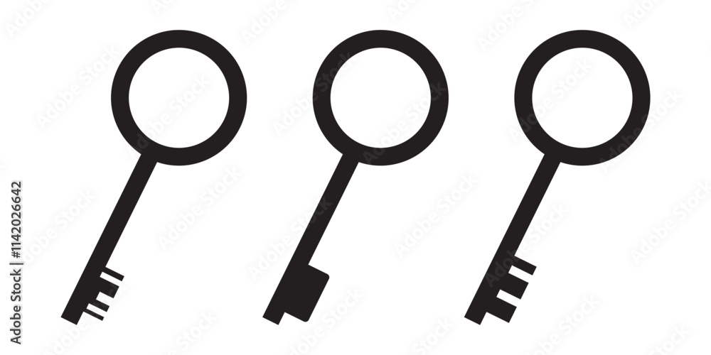 Key icon set. Key vector icon. Key symbol illustration. Key icon set. Key vector icon. Key symbol illustration.