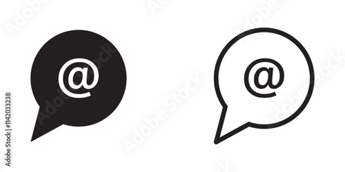 icon mention friend using line style. Mentions Icon Vector Illustration. Mention icon in trendy outline style isolated on white background. Mentions Icon Vector Illustration Eps10.