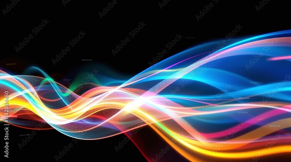 Abstract Futuristic Neon Light Waves and Digital Network Backgrounds Abstract Futuristic Neon Light Waves and Digital Network Backgrounds