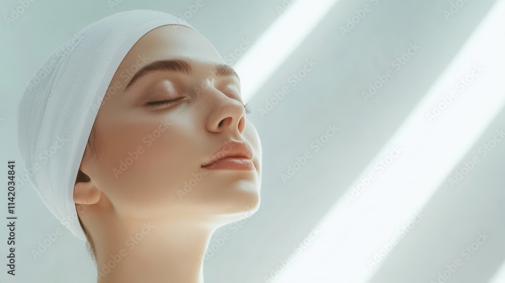 Fototapeta premium Serene Woman Experiencing Rejuvenation and Calmness