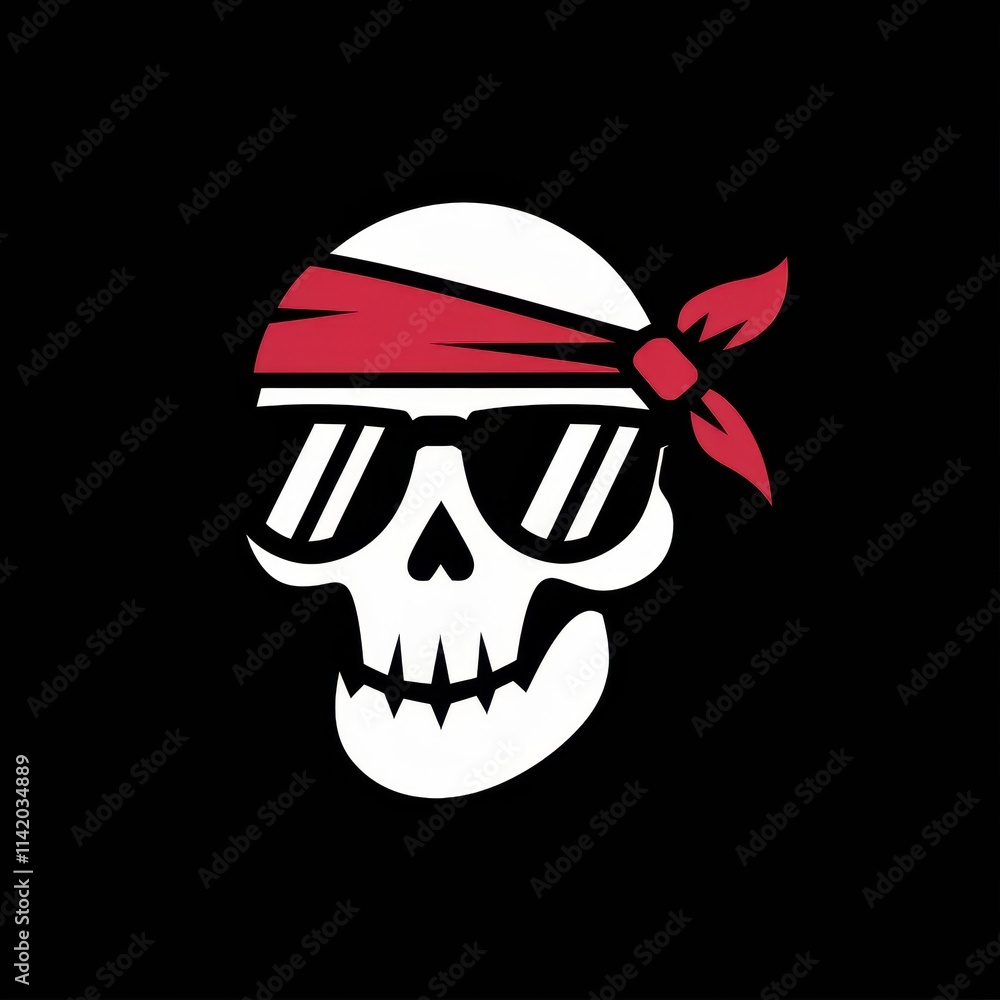 Cool Skull Wearing Sunglasses and Bandana Cool Skull Wearing Sunglasses and Bandana