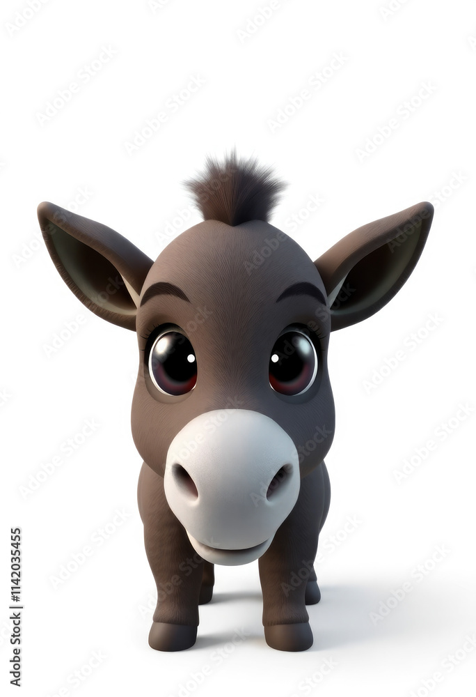 Montessori Flashcards Clipart Kawaii Donkey Clipart isolated on a white background. Suitable for animal flashcard, alphabet flashcards Montessori Flashcards Clipart Kawaii Donkey Clipart isolated on a white background. Suitable for animal flashcard, alphabet flashcards