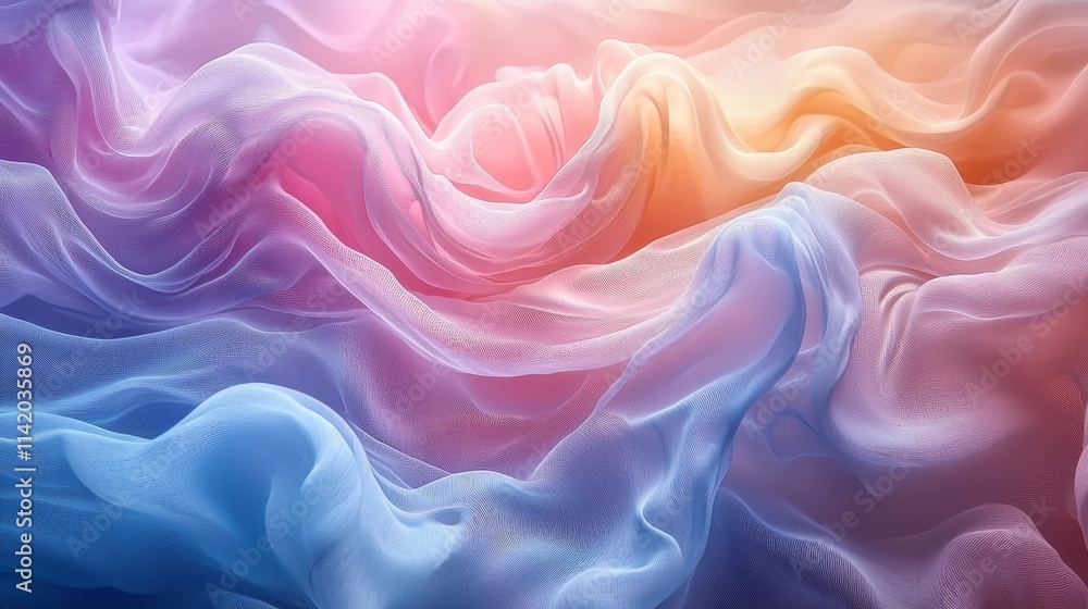 Obraz premium Soft flowing fabric waves in pastel colors
