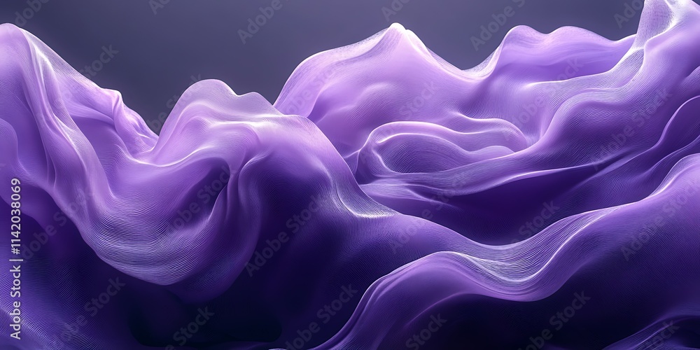 Obraz premium Abstract purple fabric waves flowing elegantly.