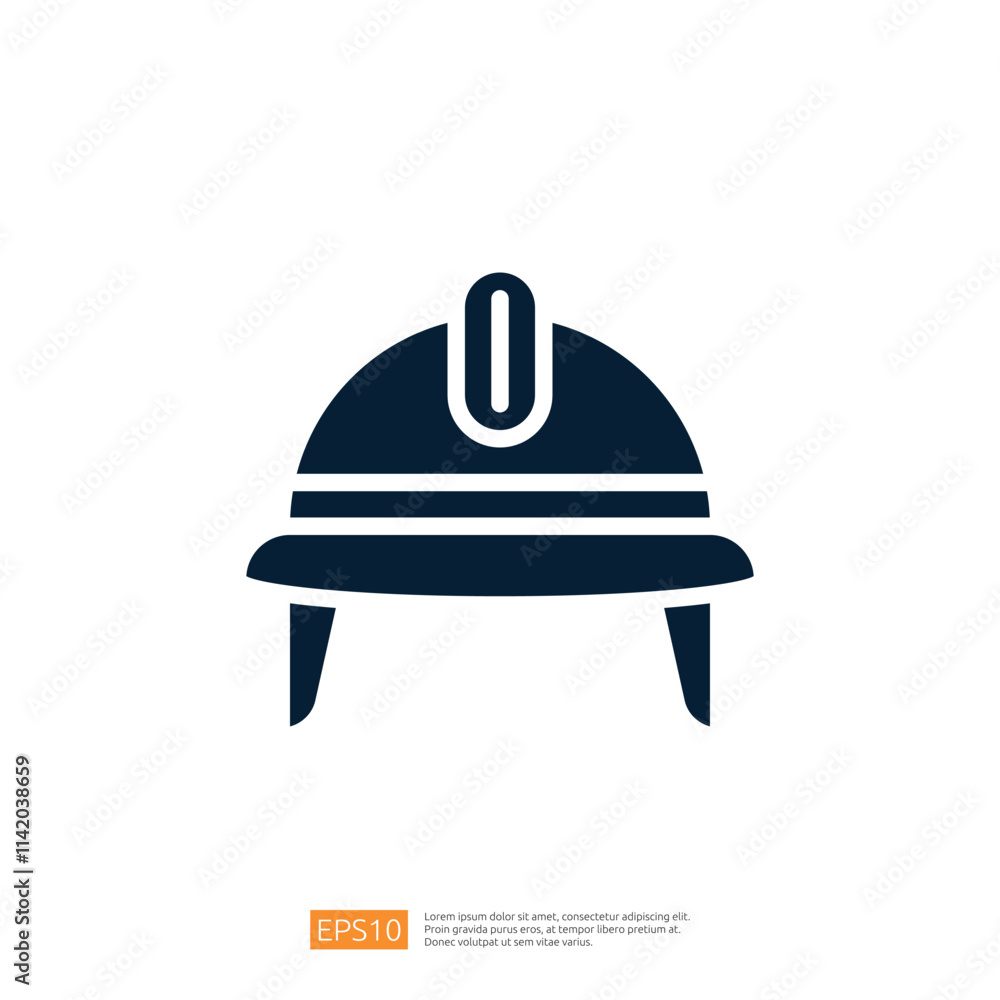 Fototapeta premium This image depicts a simple, stylized graphic of a safety helmet, commonly associated with construction or industrial work, highlighting safety and protection.