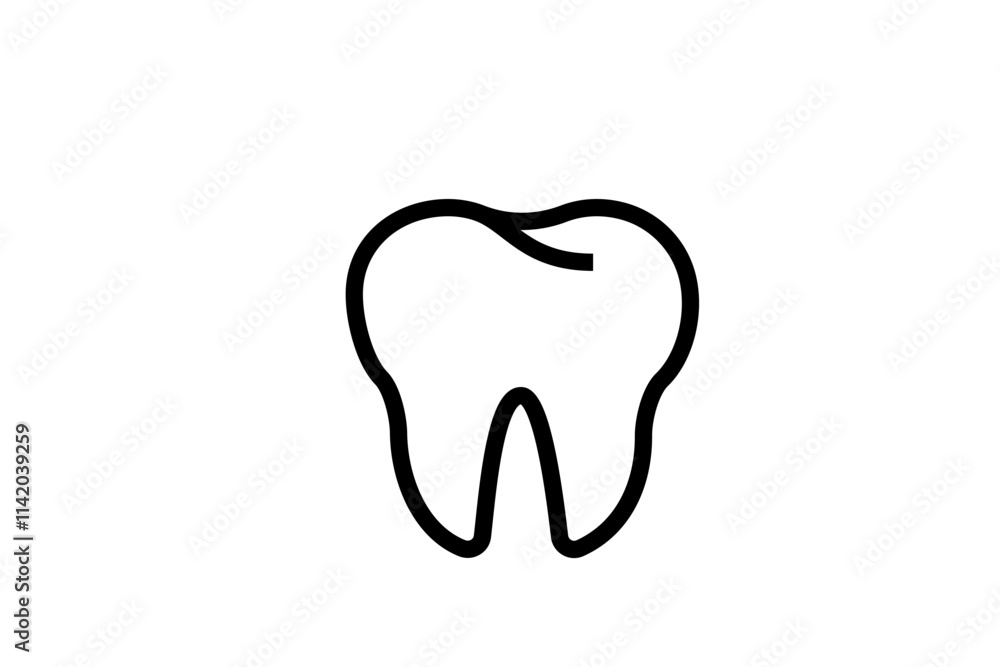 Tooth, linear icon vector illustration. Simple outline dental design. Tooth, linear icon vector illustration. Simple outline dental design.