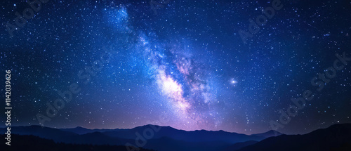 A beautiful night sky with a large star in the middle