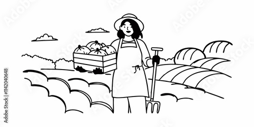 portrait of a dedicated black woman holding a shovel