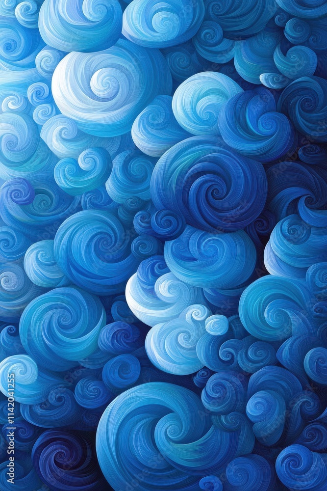 A vibrant swirl of deep and light blue hues creating a mesmerizing ocean-like pattern. A vibrant swirl of deep and light blue hues creating a mesmerizing ocean-like pattern.