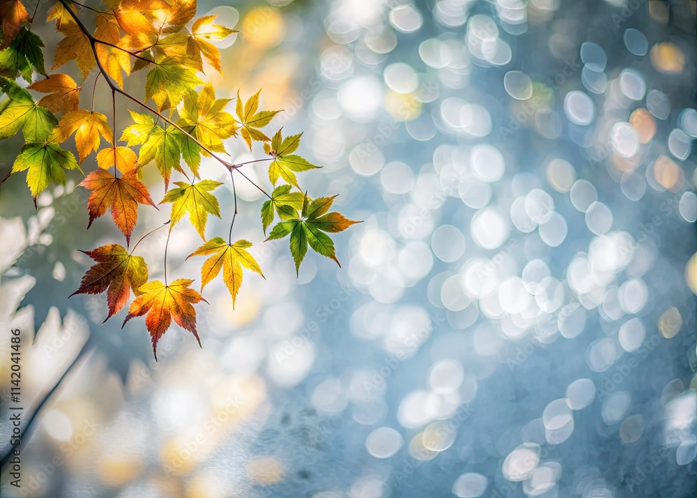 Fototapeta premium Aerial Photography: Abstract Shadow & Light Bokeh Background - Foliage Mockup Banner