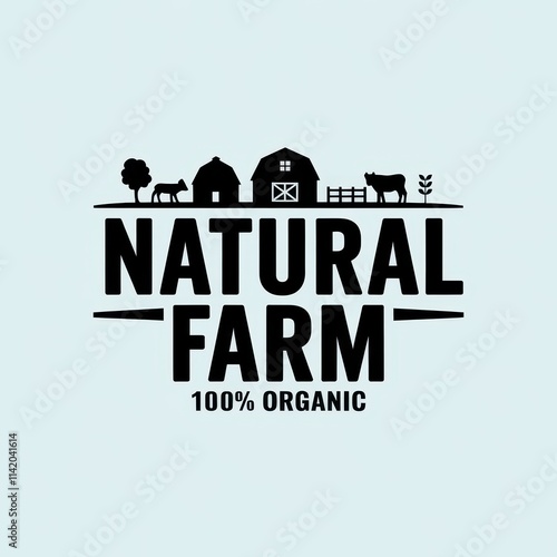 Natural Farm Logo Illustrating Organic Farming Practices photo