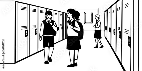 teenagers wearing school uniforms in school