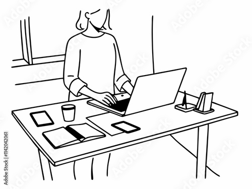 work from home man having a video conference with laptop or computer