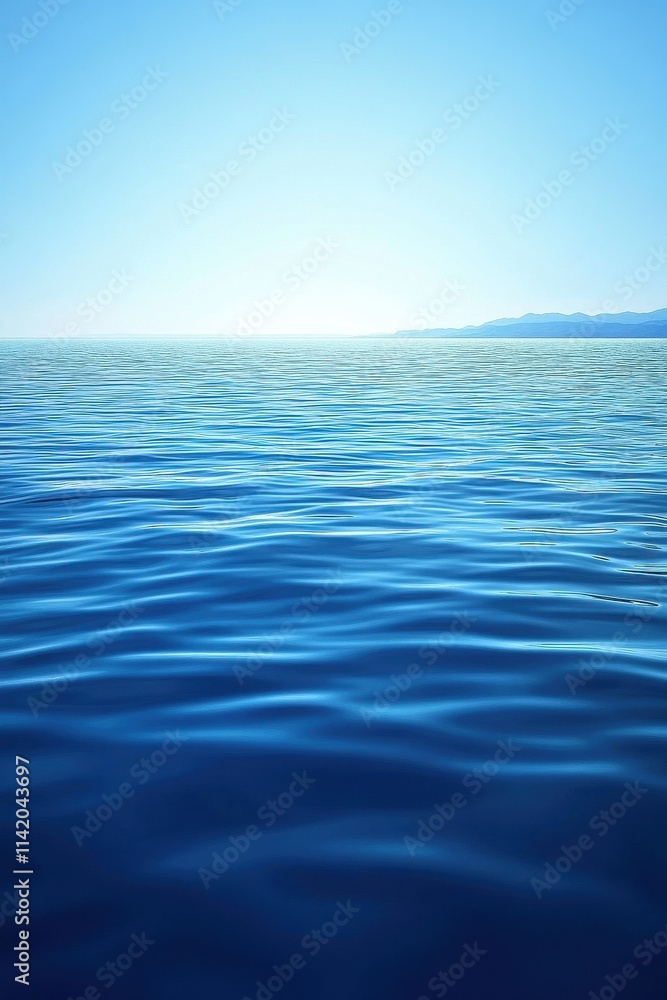 custom made wallpaper toronto digitalA serene and tranquil view of calm, blue ocean waves under a clear sky.
