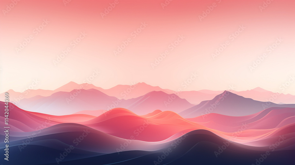 Pink and Purple Mountain Range at Sunrise Pink and Purple Mountain Range at Sunrise