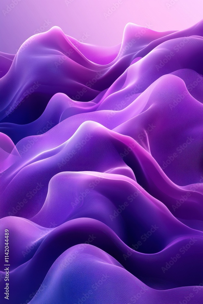 Obraz premium An abstract view of flowing purple waves, creating a serene and tranquil atmosphere.