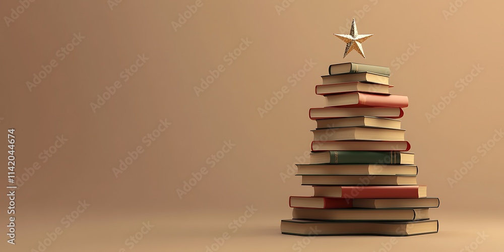 an illustration of large stacks and piles of books in the shape of Christmas trees, isolated on a white background, colorful and whimsical. an illustration of large stacks and piles of books in the shape of Christmas trees, isolated on a white background, colorful and whimsical.